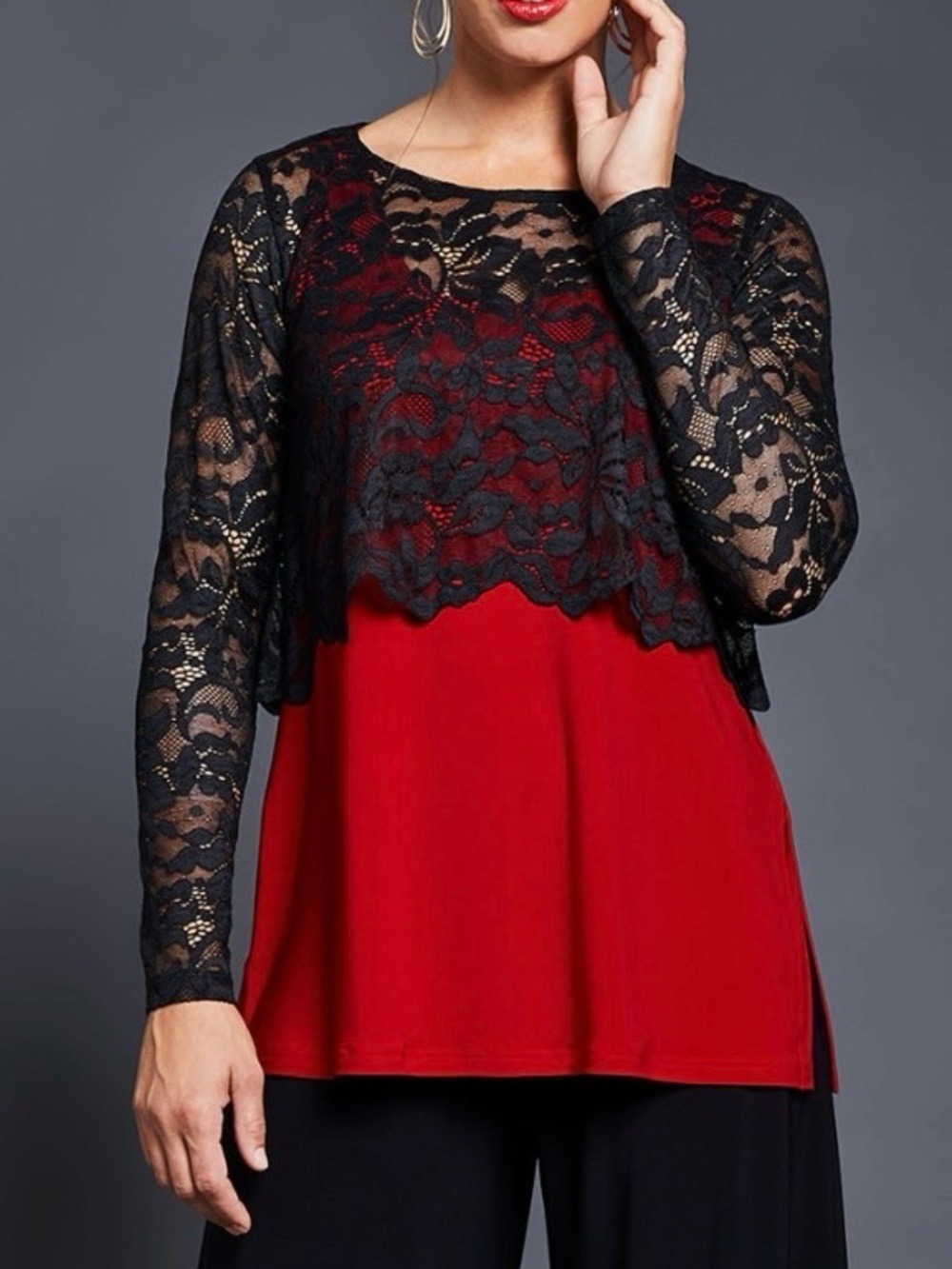Sympli Lace Shorty Top Navy Blue Size 10